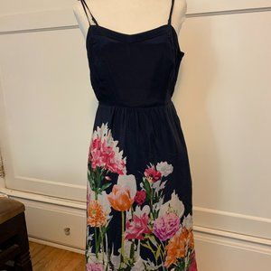 Navy Blue Summer Dress with wild flowers